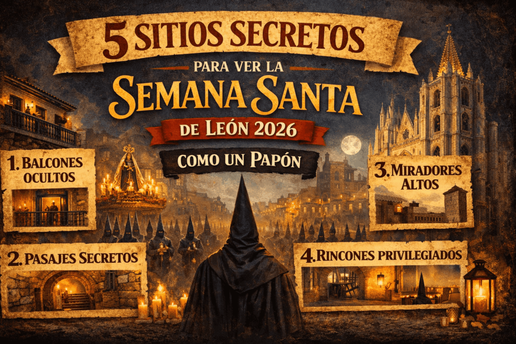 guia de rincones privilegiados, blacones y pasajes para ver la semana santa de leon