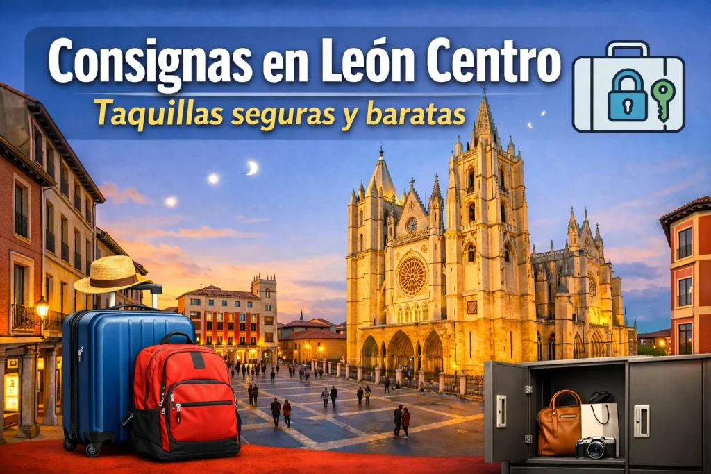 Mapa de consignas en León centro y taquillas seguras cerca de la Catedral