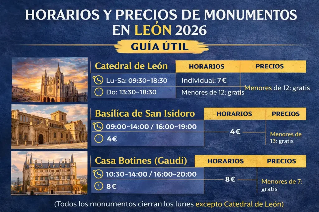Horarios y Precios de Monumentos en León 2026 Guía Útil