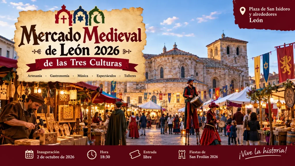 Mercado Medieval de León 2026 en la Plaza de San Isidoro